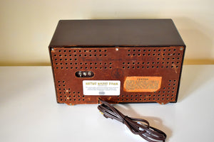 Mocha Brown Bakelite 1949 AM/FM Emerson Model 659 Brown Swirly Marbled Vacuum Tube Radio Works Great! Solid Built!
