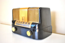 Load image into Gallery viewer, Loewy Designed Brown Bakelite 1948 Emerson &#39;The Moderne&#39; Model 561 Vacuum Tube AM Radio Sounds Great Excellent Plus Condition!
