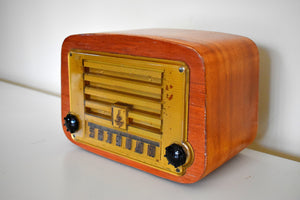 カーブドウッド 1946 エマーソン モデル 578A AM 真空管ラジオ 美しい小さなウッディ!