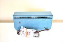 Load image into Gallery viewer, Tuxedo Blue Mid-Century 1963 Emerson Unknown Model AM FM Vacuum Tube Clock Radio Works Great Looks Great!