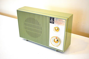 Bluetooth Ready To Go - Avocado Green Emerson Century 1961 Model G-1701 Vacuum Tube AM Radio Sounds Great! Excellent Condition!