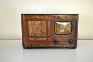 Artisan Handcrafted Original Vintage Wood 1940 Farnsworth Model BT-45 AM Radio Sounds Great Fancy Details!