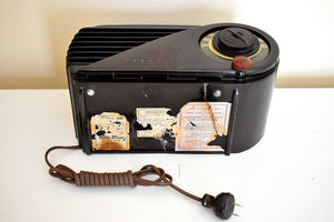 Mocha Brown Bakelite Bullet 1947 Farnsworth Model GT-050 AM Vacuum Tube Radio Sounds Great!