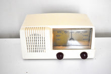 Load image into Gallery viewer, Bluetooth Ready To Go - Creme Ivory 1949 General Electric Model 124 Vacuum Tube Radio Sounds and Looks Great!