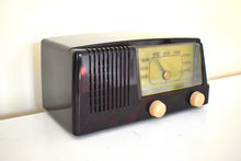 Load image into Gallery viewer, Bluetooth Ready To Go - Burgundy Brown Swirly 1950 General Electric Model 400  Vacuum Tube Radio Excellent Condition Great Sounding!