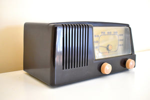 Mocha Brown Bakelite 1950 General Electric Model 400  Vacuum Tube Radio Terrific Sounding!