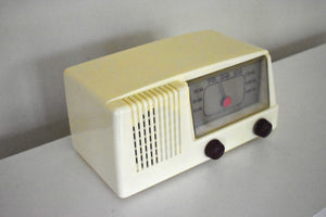 Bluetooth Ready To Go - Ivory White 1950 General Electric Model 401 AM Radio Excellent Condition Works Great!