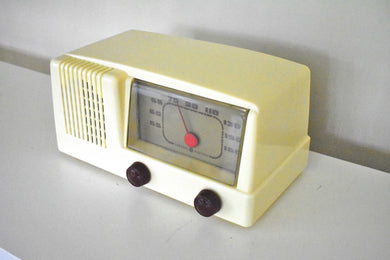 Bluetooth Ready To Go - Ivory White 1950 General Electric Model 401 AM Radio Excellent Condition Works Great!