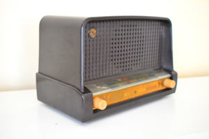 モカ ブラウン ベークライト 1950 ゼネラル エレクトリック モデル 402 真空管 AM ラジオのサウンドは非常に良好な状態です。