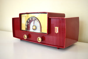 Cinnamon Red 1954 General Electric Model 427 Vacuum Tube AM Radio Excellent Condition Sounds Great!