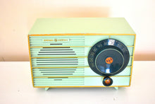 Load image into Gallery viewer, Pistachio Green 1955 General Electric Model 457S AM Vacuum Tube Radio Rare Colorway! Sounds Great!