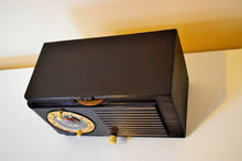 Load image into Gallery viewer, BLUETOOTH MP3 READY - 1952 General Electric Model 500 AM Brown Bakelite Vacuum Tube Clock Radio Classic and Classy!