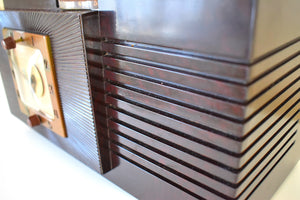 デコ ブラウン 1948 ゼネラル エレクトリック テレクロン モデル 50 真空管 AM クロック ラジオ 素晴らしい状態です。