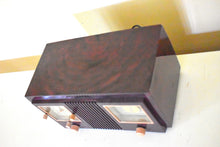 Load image into Gallery viewer, Bluetooth Ready To Go - Burgundy Swirly Vintage 1952 General Electric Model 535 AM Vacuum Tube Clock Radio Excellent Condition Great Receiver!