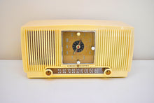Load image into Gallery viewer, Bluetooth Ready To Go - Vanilla Ivory 1953 General Electric Model 547 AM Clock Radio Charm and Class Beautiful Sounding!