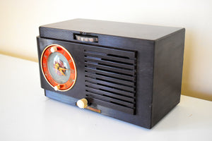 1952 General Electric Model 60 AM Brown Bakelite Vacuum Tube Clock Radio Lookin Sharp!