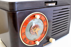 1952 General Electric Model 60 AM Brown Bakelite Tube Clock Radio Totally Restored Lookin Sharp!