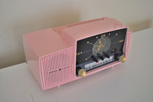 Load image into Gallery viewer, Bluetooth Ready To Go - Princess Pink 1959 GE General Electric Model 913D AM Vacuum Tube Clock Radio