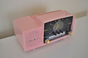 Bluetooth Ready To Go - Princess Pink 1959 GE General Electric Model 913D AM Vacuum Tube Clock Radio