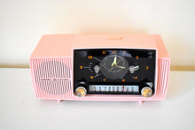 画像をギャラリービューアに読み込む, プリンセス ピンク ミッドセンチュリー 1958 ゼネラル エレクトリック モデル 913D 真空管 AM クロック ラジオ サウンド 素晴らしい素晴らしいプラスコンディション！