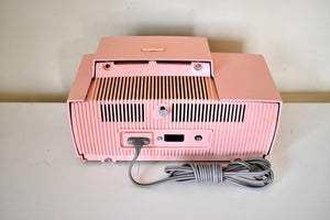 プリンセス ピンク ミッドセンチュリー 1958 ゼネラル エレクトリック モデル 913D 真空管 AM クロック ラジオ サウンド 素晴らしい素晴らしいプラスコンディション！