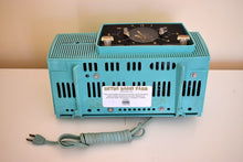 Load image into Gallery viewer, Turquoise Gem Mid Century 1959 General Electric Model 913 Vacuum Tube AM Clock Radio Beauty Sounds Fantastic!