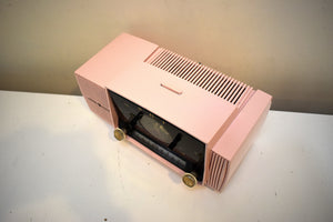 Princess Pink Mid Century 1959 General Electric Model 914D Vacuum Tube AM Clock Radio Beauty Sounds Fantastic Popular Model!