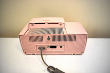 Load image into Gallery viewer, Princess Pink Mid Century 1959 General Electric Model 914D Vacuum Tube AM Clock Radio Beauty Sounds Fantastic Popular Model!