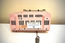 Load image into Gallery viewer, Princess Pink Mid Century 1959 General Electric Model 914D Vacuum Tube AM Clock Radio Beauty Sounds Fantastic Popular Model!
