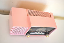 Load image into Gallery viewer, Princess Pink Mid Century 1959 General Electric Model 914D Vacuum Tube AM Clock Radio Beauty Sounds Fantastic Popular Model!