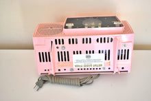 Load image into Gallery viewer, Princess Pink Mid Century 1959 General Electric Model 914D Vacuum Tube AM Clock Radio Beauty Sounds Fantastic Popular Model!