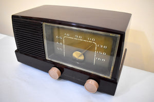 Smart Speaker Ready To Go - Caffe Brown 1950 General Electric Model 414 Vacuum Tube Radio Excellent Condition Great Sounding!