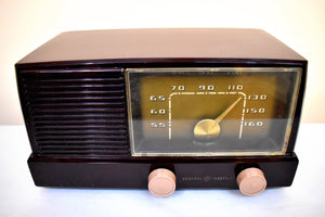 Smart Speaker Ready To Go - Caffe Brown 1950 General Electric Model 414 Vacuum Tube Radio Excellent Condition Great Sounding!