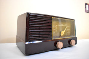 Smart Speaker Ready To Go - Caffe Brown 1950 General Electric Model 414 Vacuum Tube Radio Excellent Condition Great Sounding!