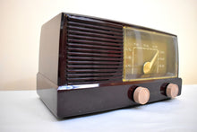 Load image into Gallery viewer, Smart Speaker Ready To Go - Caffe Brown 1950 General Electric Model 414 Vacuum Tube Radio Excellent Condition Great Sounding!