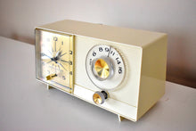 Load image into Gallery viewer, Bluetooth Ready To Go - Ivory Moderne 1959 GE General Electric Model C-403B AM Vacuum Tube Clock Radio