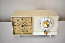 Load image into Gallery viewer, Bluetooth Ready To Go - Ivory Moderne 1959 GE General Electric Model C-403B AM Vacuum Tube Clock Radio