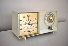 Load image into Gallery viewer, Bluetooth Ready To Go - Ivory Moderne 1959 GE General Electric Model C-403B AM Vacuum Tube Clock Radio