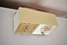 Load image into Gallery viewer, Bluetooth Ready To Go - Ivory Moderne 1959 GE General Electric Model C-403B AM Vacuum Tube Clock Radio