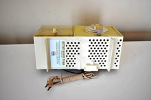 Load image into Gallery viewer, Bluetooth Ready To Go - Ivory Moderne 1959 GE General Electric Model C-403B AM Vacuum Tube Clock Radio