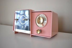 Bluetooth Ready To Go - Primrose Pink 1959 GE General Electric Model C-406B AM Vacuum Tube Clock Radio
