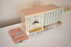 ローズベージュ 1960 GE ゼネラル エレクトリック モデル C-426A AM ヴィンテージ ラジオ オリジナル ユーザー マニュアル付き