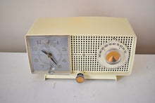 Load image into Gallery viewer, Smart Speaker Ready To Go - Creme Ivory Vintage 1959 GE General Electric Model C-465A AM Vacuum Tube Clock Radio Popular Model Solid Performer!
