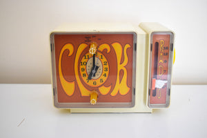 GROOVY Retro Solid State 1969 General Electric C3300A AM Clock Radio Alarm Very Brady!