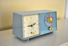 Load image into Gallery viewer, Powder Blue 1959 General Electric Model C-404B AM Vintage Radio Mid Century Retro Wonder!