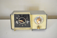 Load image into Gallery viewer, Bluetooth Ready To Go - Taupe Ivory 1958 General Electric Model C-405D Vacuum Tube AM Radio Mid Century Looker and Player!