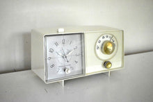 Load image into Gallery viewer, Bluetooth Ready To Go - Ivory White 1960 General Electric Model C410C AM Radio Excellent Condition Works Great!