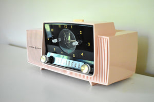 プリンセス ピンク ミッドセンチュリー 1959 ゼネラル エレクトリック モデル C-416C 真空管 AM クロック ラジオ ビューティー サウンド ファンタスティック!