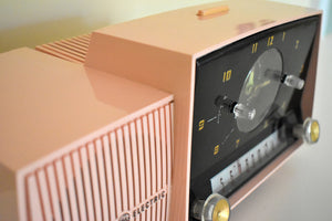 Princess Pink Mid Century 1959 General Electric Model C-416C Vacuum Tube AM Clock Radio Beauty Sounds Fantastic!