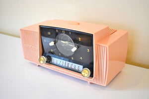 プリンセス ピンク ミッドセンチュリー 1959年ゼネラル・エレクトリックモデル C-416C 真空管AMクロックラジオ ビューティーサウンド 幻の人気モデル！